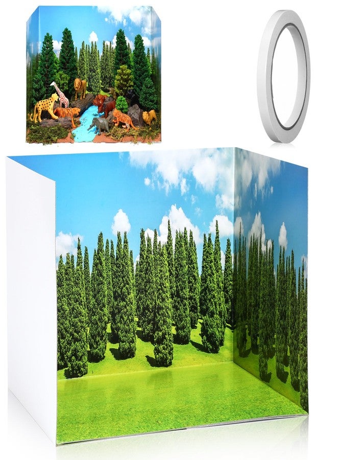 Trandraft 1 Pcs Diorama Kit Habitat Project Supplies with Double Sided Tapes Diorama Box for Display Dollhouse Room, 11.8 x 8.7 x 8.3 Inch (Jungle Style) - Image 1
